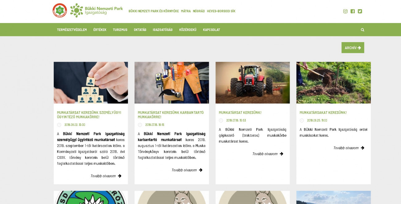 Sorakoznak az álláshirdetések a Bükki Nemzeti Park honlapján
Forrás: bnpi.hu