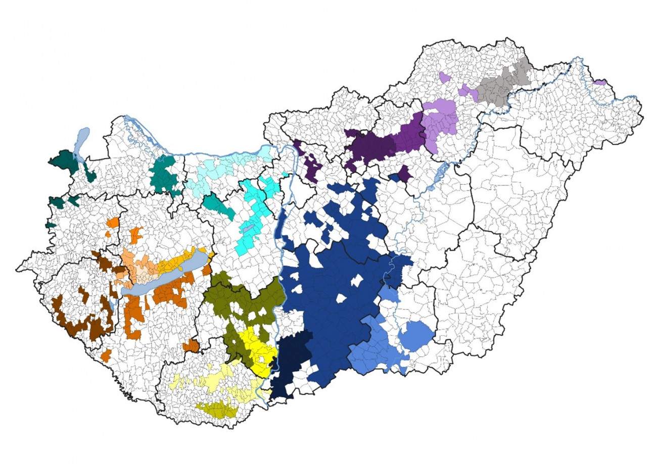 1. térkép. Magyarország borvidékei (Forrás: KSH, Takarék Index)
